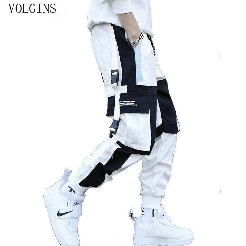 Multi Pockets Cargo Harem Pants Hip Hop Casual Male Track Pants Joggers Trousers Fashion Harajuku Men Pants