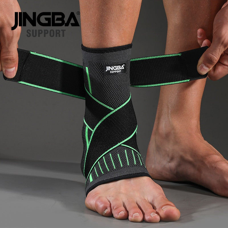 JINGBA SUPPORT 1 PCS Protective Football Ankle Support Basketball Ankle Brace Compression Nylon Strap Belt Ankle Protector