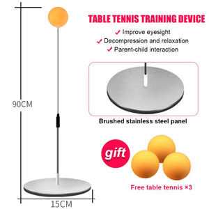 Wood Table Tennis Practice Trainer Racket Game Movement Soft Shaft Training Machine Elasticity Kid Adult Ping Pong Practice