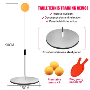 Wood Table Tennis Practice Trainer Racket Game Movement Soft Shaft Training Machine Elasticity Kid Adult Ping Pong Practice