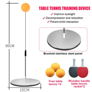 Wood Table Tennis Practice Trainer Racket Game Movement Soft Shaft Training Machine Elasticity Kid Adult Ping Pong Practice