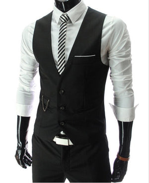 Dress Vests For Men Slim Fit Mens Suit Vest Male Waistcoat Gilet Homme Casual Sleeveless Formal Business Jacket