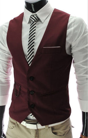 Dress Vests For Men Slim Fit Mens Suit Vest Male Waistcoat Gilet Homme Casual Sleeveless Formal Business Jacket