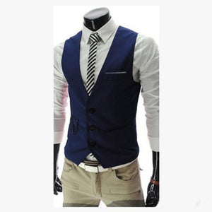 Dress Vests For Men Slim Fit Mens Suit Vest Male Waistcoat Gilet Homme Casual Sleeveless Formal Business Jacket