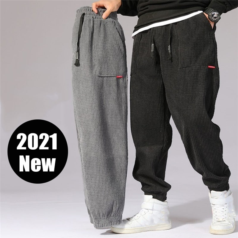 Men Trousers Elastic Waist Corduroy Pants Fashion Streetwear Outdoor Male Jogging Pants Pantalones Para Hombres