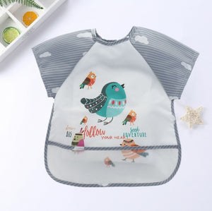 Baby Kids Toddler Long Sleeve Scarf Waterproof Art Smock Feeding Bib Apron Pocket Infant Boys Girls Burp Cloth Banana Bibs