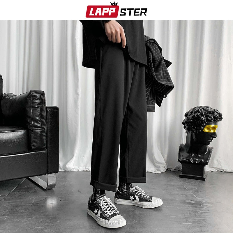 Mens Black Korean Harem Pants Japanese Streetwear Joggers Harajuku Sweatpants Hip Hop Casual Trousers Plus Size