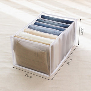 Jeans Compartment Storage Box Closet Clothes Drawer Mesh Separation Box Stacking Pants Drawer Divider Can Washed Home Organizer