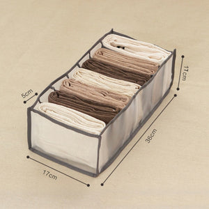 Jeans Compartment Storage Box Closet Clothes Drawer Mesh Separation Box Stacking Pants Drawer Divider Can Washed Home Organizer