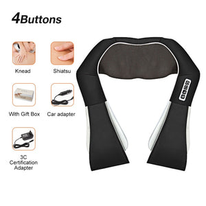 OWHP180 U Shape Electrical Shiatsu Back Neck Shoulder Body Massager Infrared Heated 4D Kneading Car/Home Massage Shawl