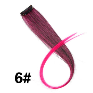 Leeons Synthetic Hair Extensions With Clips Heat Resistant Straight Hair Extensions Color Colored Black Hair Clip Womens 12G/Pcs